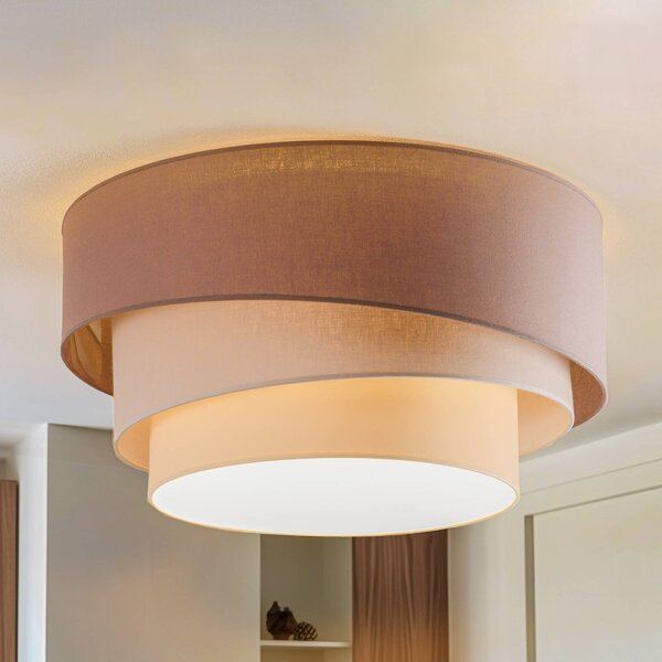 Plafoniera soffitto Trio Max Euluna, dimmerabile, Marrone / Ruggine, Soggiorno / Sala da pranzo, Tessuto / Stoffa / Seta, Moderno, Plafoniera