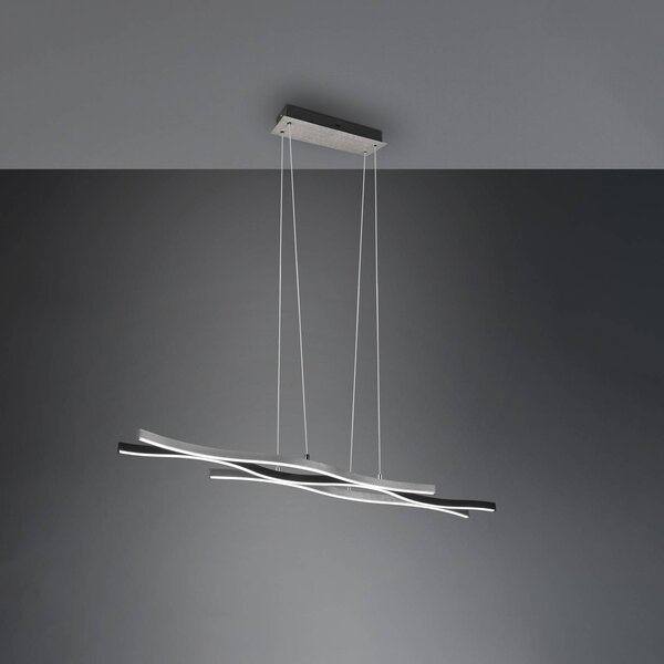 Trio Lighting Lampada LED a sospensione Blaze, CCT, dimmerabile, alluminio dimmerabile, Alluminio / Grigio / Zincato, Soggiorno / Sala da pranzo, Metallo, Moderno
