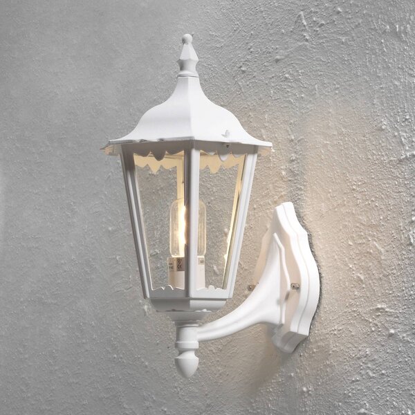 Konstsmide Applique da esterni FIRENZE, Bianco / Opale, Alluminio, Campagna / Rustiche, Applique da esterni