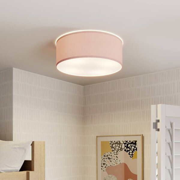 Plafoniera Rondo Kids TK Lighting, dimmerabile, Violetto / Fucsia / Rosa, Cameretta, Tessuto / Stoffa / Seta, Moderno, Plafoniera