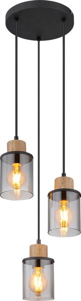 Globo Lighting lampada a sospensione in metallo nero opaco, 3x E27