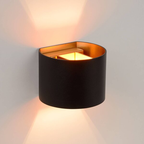Lucide Applique da parete a LED Xio, dimmerabile, Nero, Soggiorno / Sala da pranzo, Alluminio, Moderno, Applique a LED