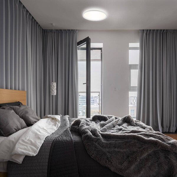 Briloner Plafoniera a LED Slim, Bianco / Opale, Corridoio, Plastica, Moderno, Plafoniera LED