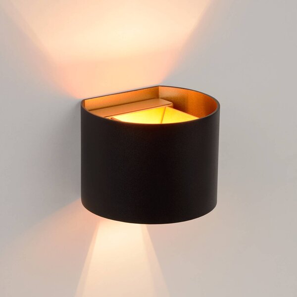 Lucide Applique da parete a LED Xio, dimmerabile, Nero, Soggiorno / Sala da pranzo, Alluminio, Moderno, Applique a LED