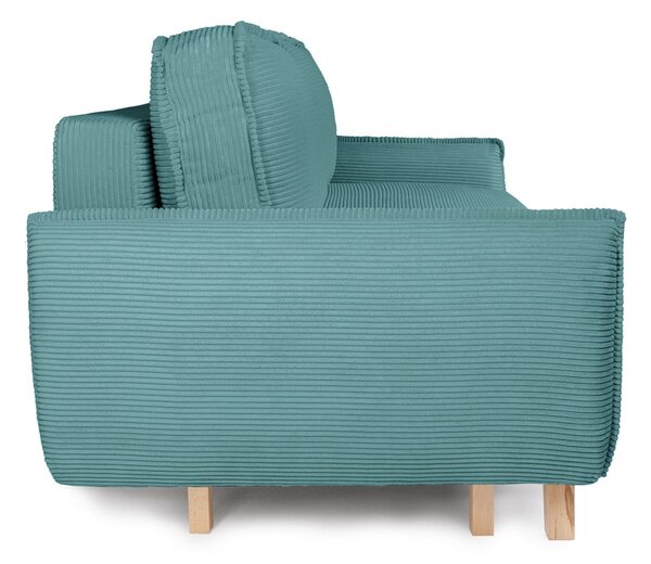 Divano letto in velluto a coste turchese 218 cm Tori - Bonami Selection