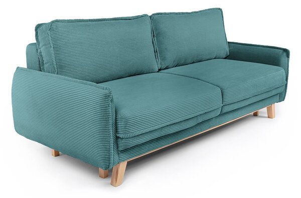 Divano letto in velluto a coste turchese 218 cm Tori - Bonami Selection