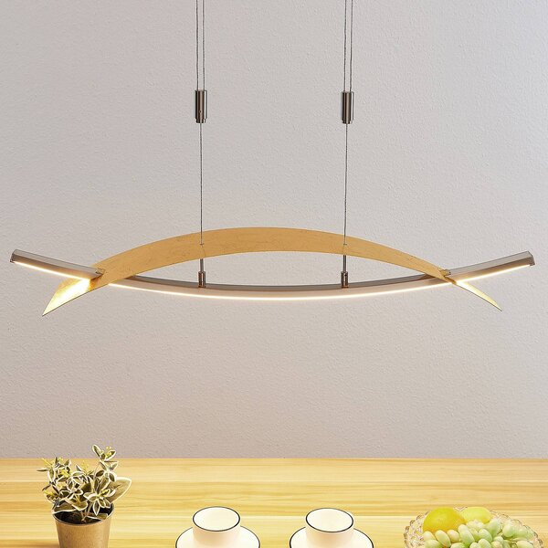 Lucande Lampada LED a sospensione Marija, 91 cm, color oro, dimmerabile Marija Lucande,, Ottone / Oro, Soggiorno / Sala da pranzo, Metallo, Moderno