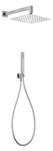 Kit Doccia Completo In Acciaio Inox Satinato – Doccino Monogetto In Ottone, Flessibile 150 Cm E Supporto, Attacchi Standard - 3