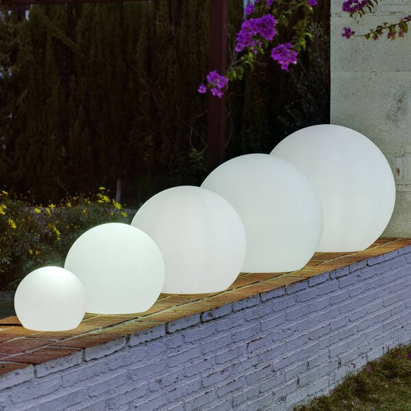 Newgarden Lampada da pavimento Buly a globo, Ø 50 cm, Bianco / Opale, Plastica, Moderno