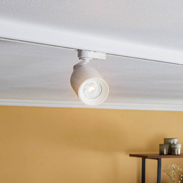 Faretto su binario Arcchio Brinja, bianco, Ø 6,5 cm, GU10 a 3 fasi Brinja Arcchio, dimmerabile, Bianco / Opale, Corridoio, Alluminio, Moderno