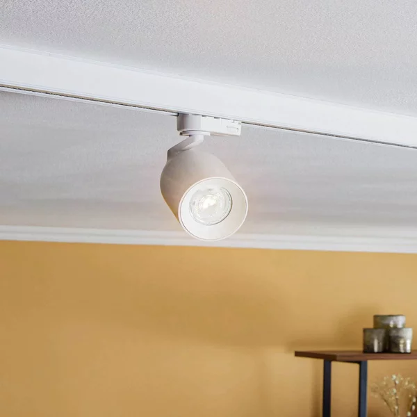 Faretto su binario Arcchio Brinja, bianco, Ø 6,5 cm, GU10 a 3 fasi Brinja Arcchio, dimmerabile, Bianco / Opale, Corridoio, Alluminio, Moderno
