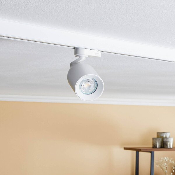 Faretto su binario Arcchio Brinja, bianco, Ø 6,5 cm, GU10 a 3 fasi Brinja Arcchio, dimmerabile, Bianco / Opale, Corridoio, Alluminio, Moderno
