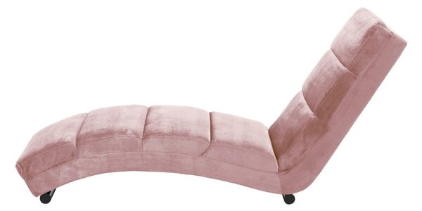 Lettino in velluto rosa Slinky - Actona
