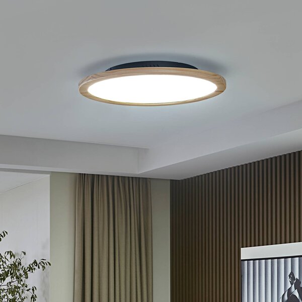 Plafoniera a LED Joren Lucande, dimmerabile, Legno chiaro, Soggiorno / Sala da pranzo, Legno, Campagna / Rustiche, Plafoniera LED