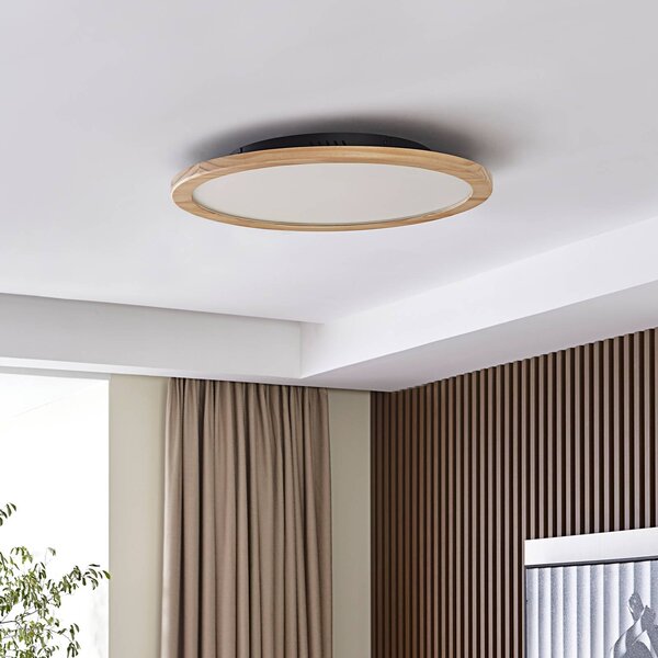 Plafoniera a LED Joren Lucande, dimmerabile, Legno chiaro, Soggiorno / Sala da pranzo, Legno, Campagna / Rustiche, Plafoniera LED