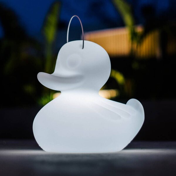 Goodnight Light Lampada di design a LED DUCK-DUCK XL per esterni, colore bianco DUCK-DUCK, dimmerabile, Bianco / Opale, Plastica, Design