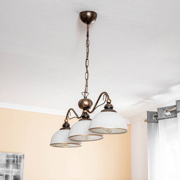 Lampada a sospensione Casale Jupiter, dimmerabile, Bronzo / Ottone antico, Soggiorno / Sala da pranzo, Metallo, Antico, Lampada a sospensione