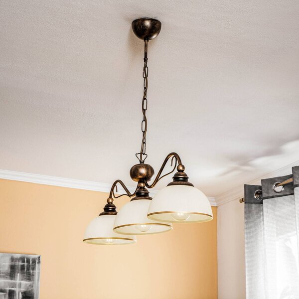 Lampada a sospensione Casale Jupiter, dimmerabile, Bronzo / Ottone antico, Soggiorno / Sala da pranzo, Metallo, Antico, Lampada a sospensione