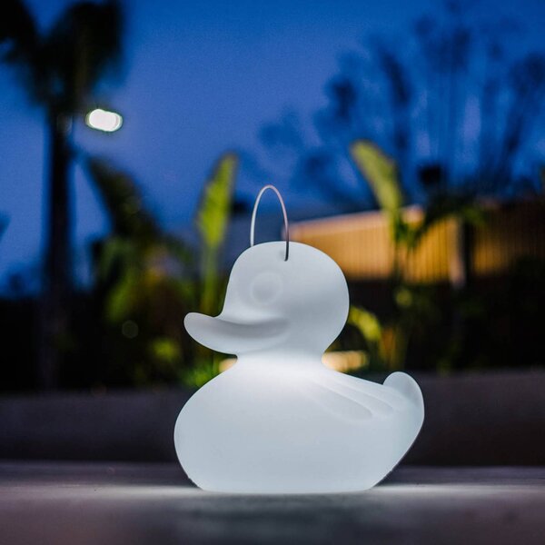 Goodnight Light Lampada di design a LED DUCK-DUCK XL per esterni, colore bianco DUCK-DUCK, dimmerabile, Bianco / Opale, Plastica, Design