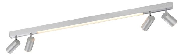 PURE Plafoniera a LED Lines Spot, dimmerabile, Alluminio / Grigio / Zincato, Soggiorno / Sala da pranzo, Metallo, Moderno, Plafoniera LED