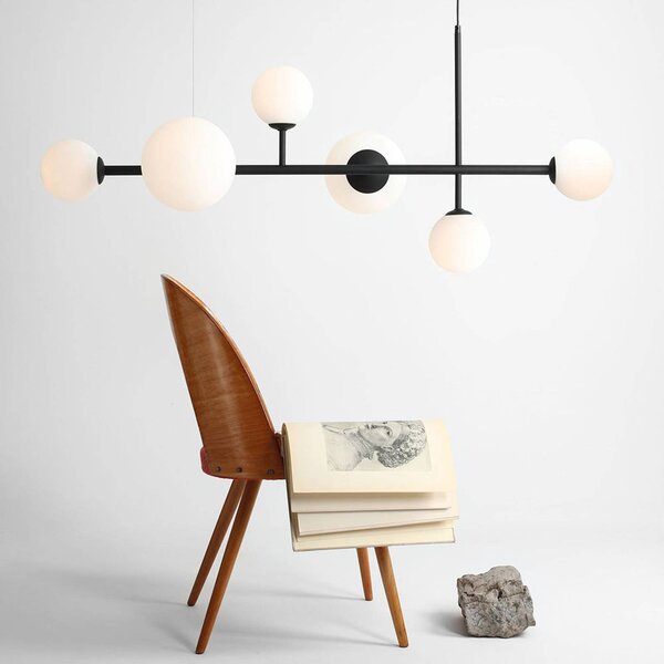 Lampada a sospensione Dione ALDEX, dimmerabile, Nero, Soggiorno / Sala da pranzo, Metallo, Moderno, Lampada a sospensione