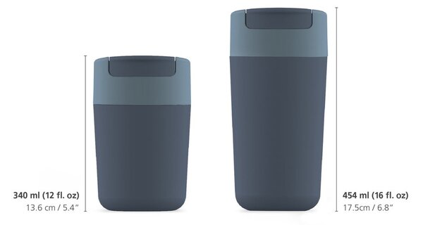 Tazza da viaggio blu scuro-antracite 450 ml Sipp - Joseph Joseph