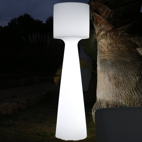 Newgarden Lampada LED da pavimento Grace, a batteria ricaricabile, altezza dimmerabile, Bianco / Opale, Plastica, Moderno