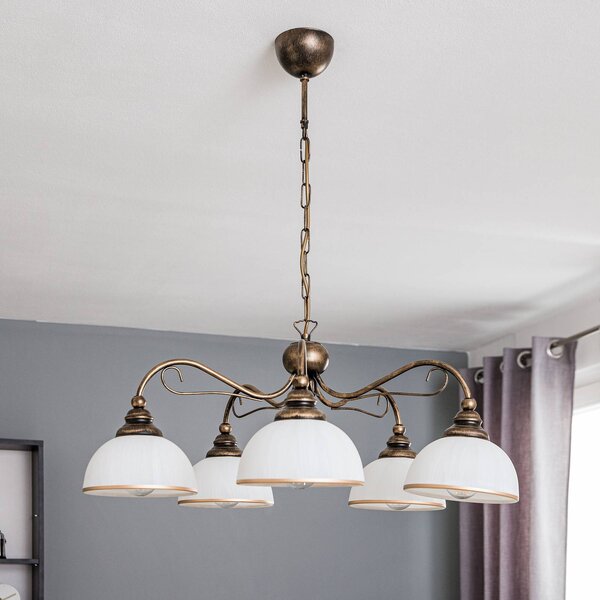 Lampada a sospensione Casale Jupiter, dimmerabile, Bronzo / Ottone antico, Soggiorno / Sala da pranzo, Metallo, Antico, Lampada a sospensione