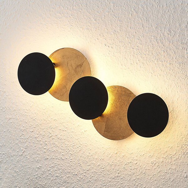 Applique da parete a LED Grazyna Lindby, Nero, Soggiorno / Sala da pranzo, Metallo, Moderno, Applique a LED