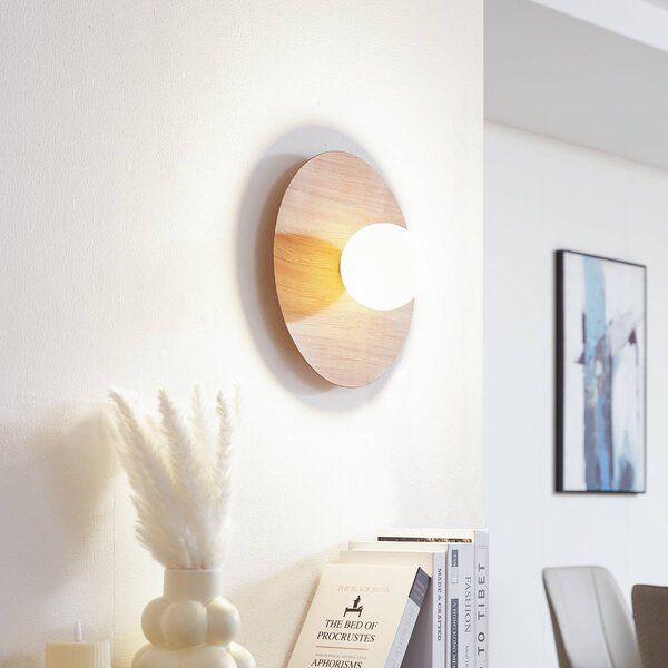 Applique da parete Zain Lindby, dimmerabile, Legno chiaro, Corridoio, Metallo, Moderno, Applique