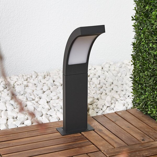 Lucande lampioncino LED Juvia, 40 cm, antracite, IP54 Juvia, Nero, Alluminio, Moderno, Lampada LED da esterni