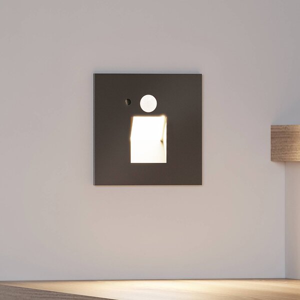 Arcchio Neru LED da incasso sensore angolare, nero, Nero, Soggiorno / Sala da pranzo, Alluminio, Moderno, Faretto da incasso a parete