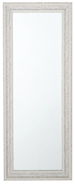 Specchio da Parete Beige con Argento 50 x 130 cm Verticale Soggiorno Camera da Letto Comò Finitura Gesso Beliani