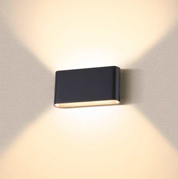 SLV Applique da esterni a LED Oval, Nero, Alluminio, Moderno, Applique LED da esterni