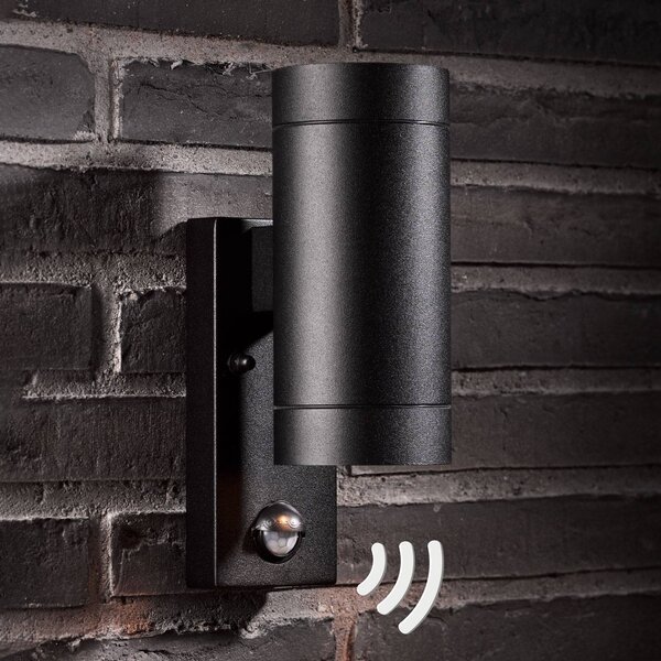 Nordlux Applique da esterni Tin Maxi Double sensore, nero TIN Sensor, Nero, Alluminio, Moderno