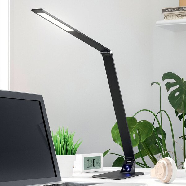 Fabas Luce Lampada da scrivania Wasp, dimmerabile, Nero, Studio / Ufficio, Metallo, Moderno, Lampada da tavolo LED