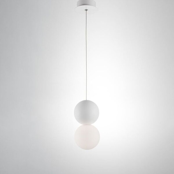 Nova Luce Zero lampada a sospensione rotonda, colore:bianco
