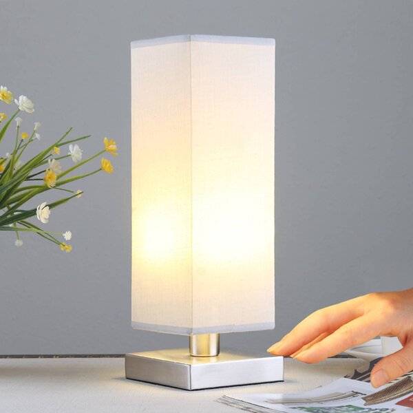 Lampada da tavolo Julina Lindby, Alluminio / Grigio / Zincato, Camera da letto, Tessuto / Stoffa / Seta, Moderno, Lampada da tavolo