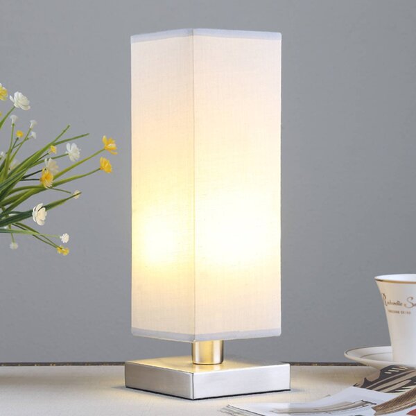 Lampada da tavolo Julina Lindby, Alluminio / Grigio / Zincato, Camera da letto, Tessuto / Stoffa / Seta, Moderno, Lampada da tavolo