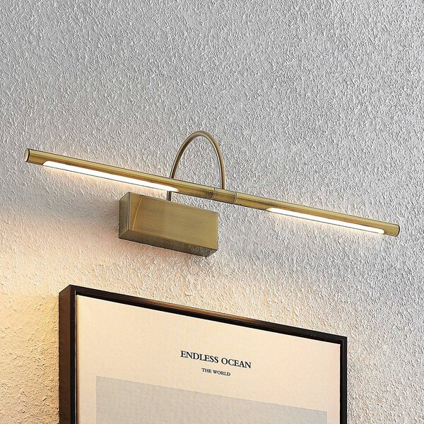 Lucande Fehmke lampada LED da quadri, ottone, Bronzo / Ottone antico, Soggiorno / Sala da pranzo, Alluminio, Antico, Applique