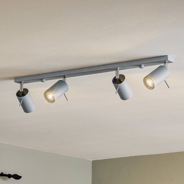 SOLLUX LIGHTING Faretto soffitto Round, grigio, 4 luci lineare