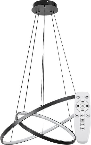 Rabalux Lampada a sospensione LED nera Beliza 600 mm 75 W CCT con telecomando 72345