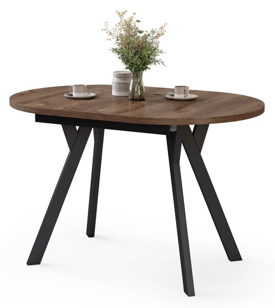 Tavolo ovale allungabile ALMO Rovere Marrone / gambe nere