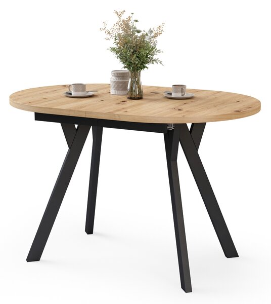 Tavolo ovale allungabile ALMO Rovere Artisan / gambe nere