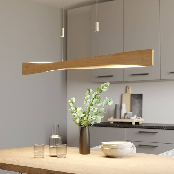 Lampada a sospensione Lian Quitani, dimmerabile, Legno chiaro, Soggiorno / Sala da pranzo, Legno, Design, Lampada a sospensione