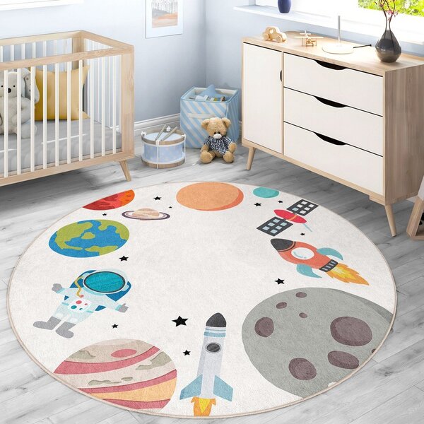 Tappeto da gioco per bambini lavabile ø120 cm Space Trip – Mila Home