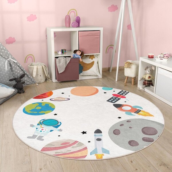 Tappeto da gioco per bambini lavabile ø120 cm Space Trip – Mila Home