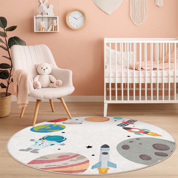 Tappeto da gioco per bambini lavabile ø120 cm Space Trip – Mila Home