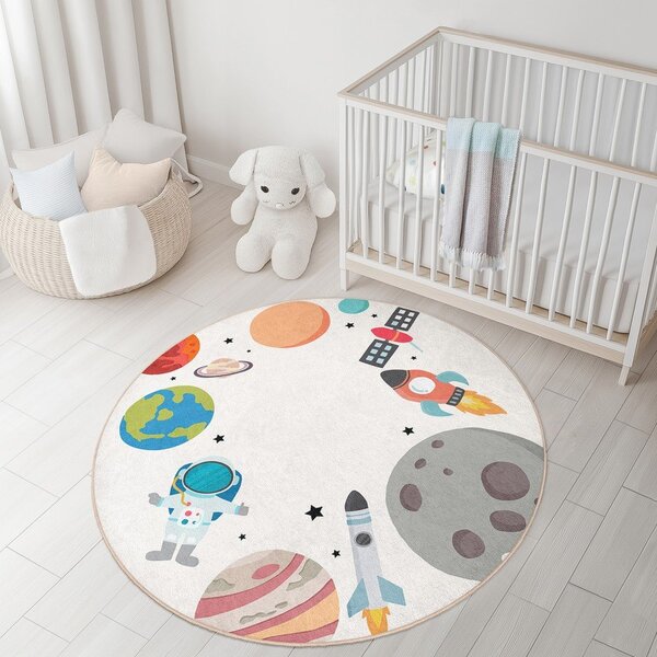 Tappeto da gioco per bambini lavabile ø120 cm Space Trip – Mila Home