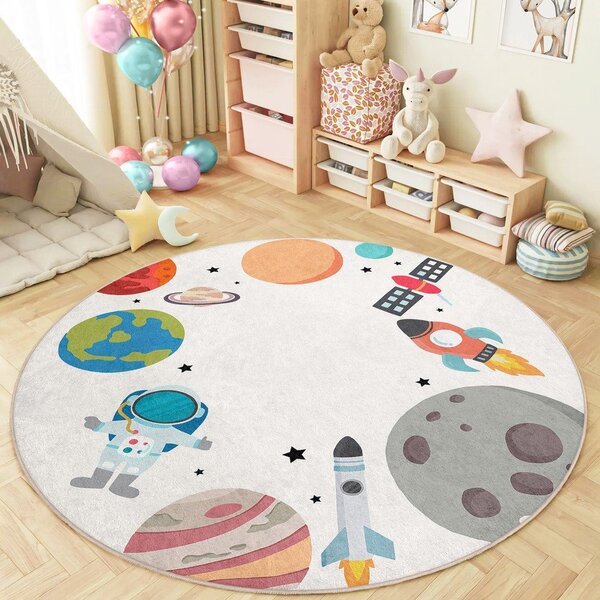 Tappeto da gioco per bambini lavabile ø120 cm Space Trip – Mila Home